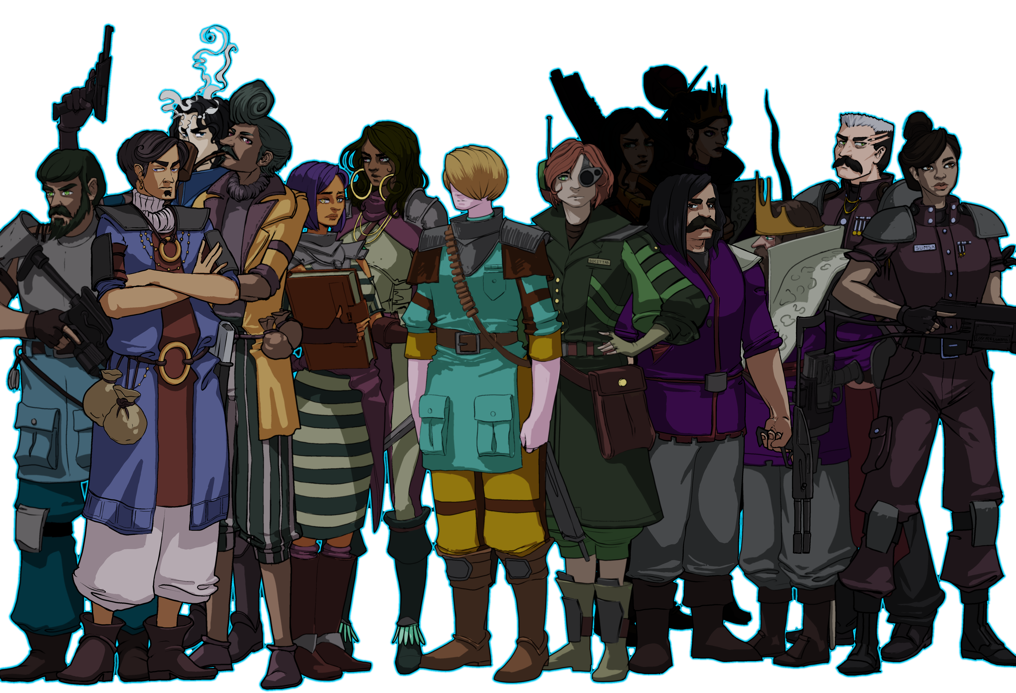 Silhouette Line-Up of the Game’s Characters