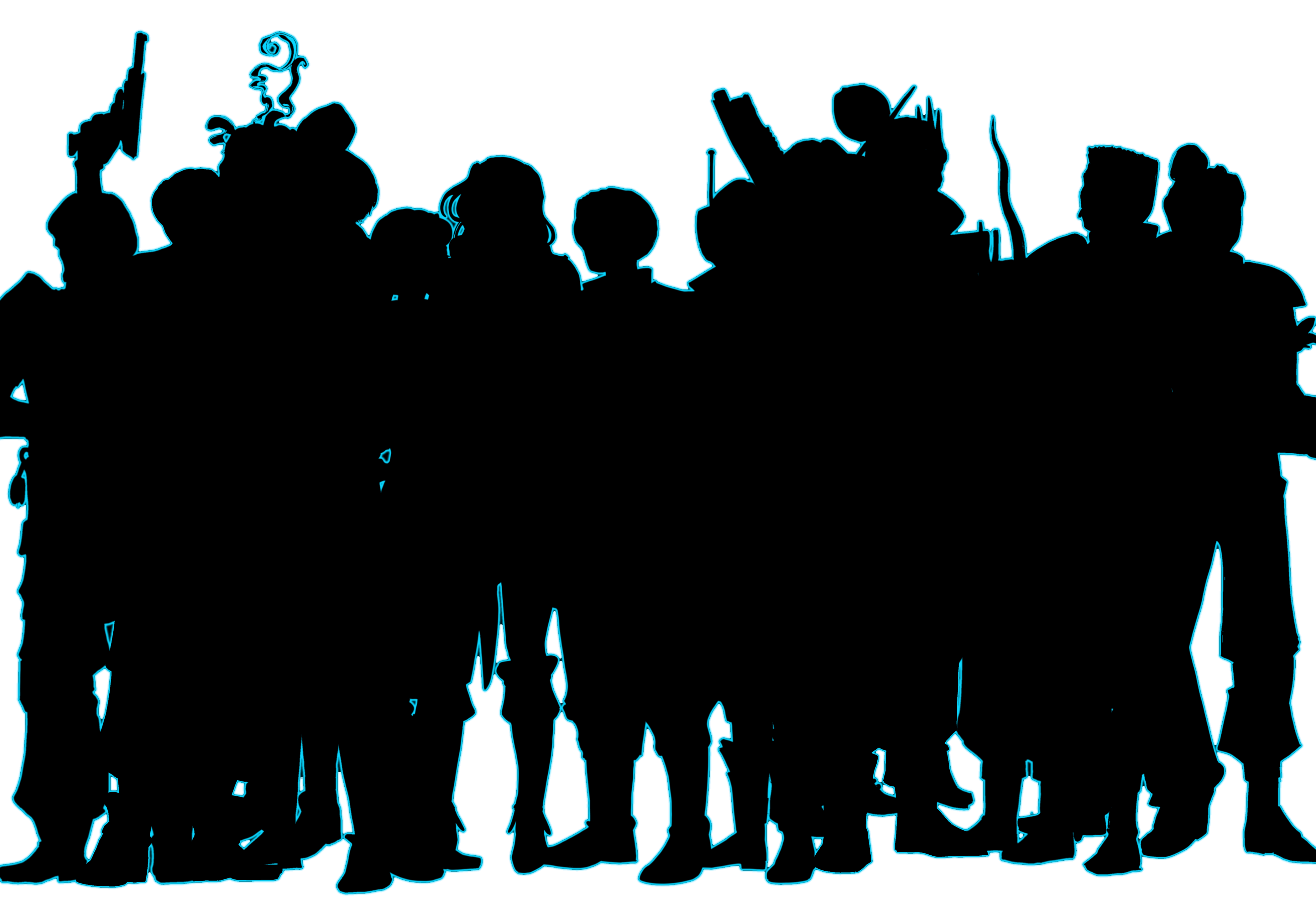 Silhouette Line-Up of the Game’s Characters